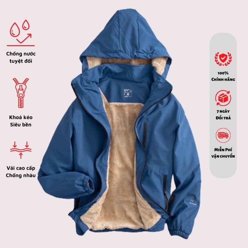 Áo Gió Si Tráng Bạc Lót Lông Cao Cấp