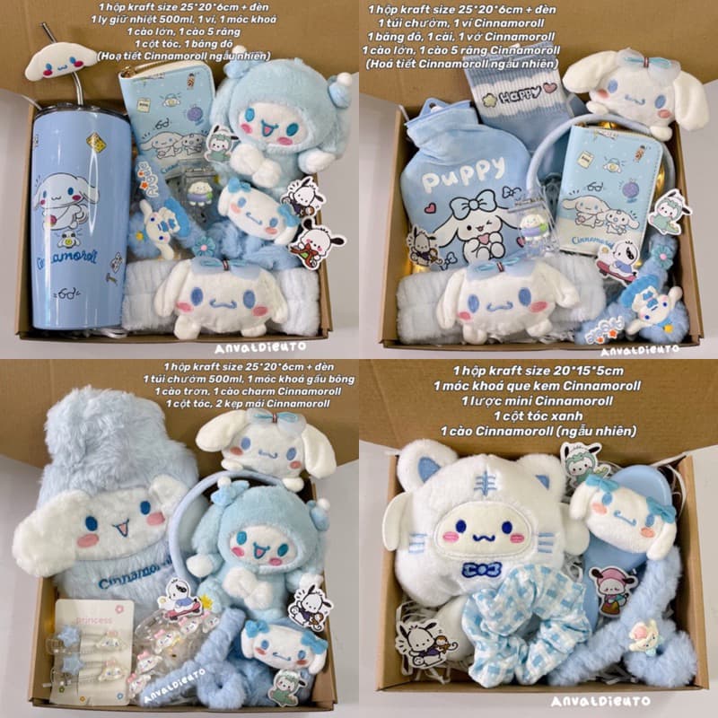[Hàng sẵn HCM] Set quà tặng Cinamoroll Sanrio phụ kiện tóc, người yêu, bạn gái, sinh nhật, quốc tế phụ nữ, noel